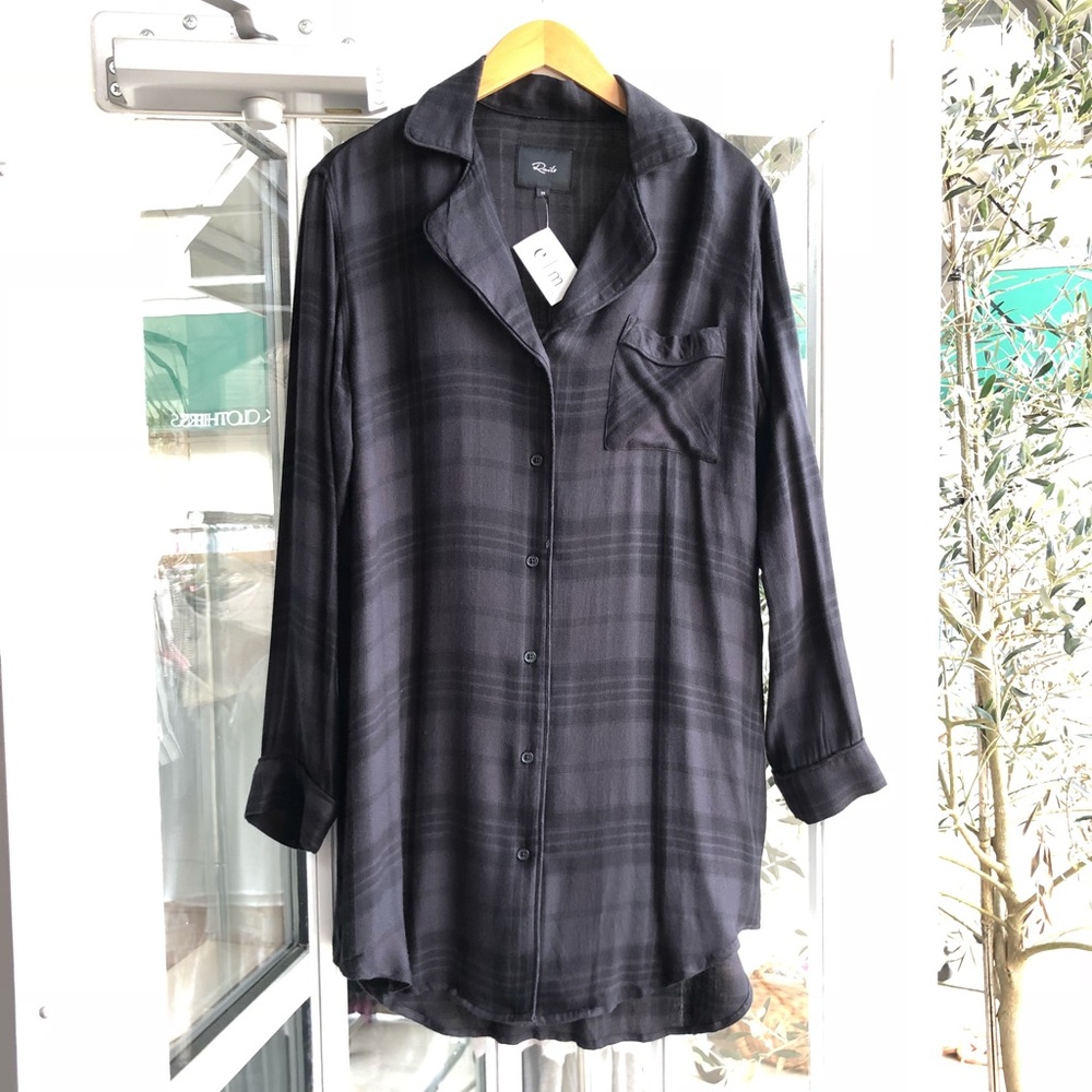 Rails Black Plaid Shirt Dress